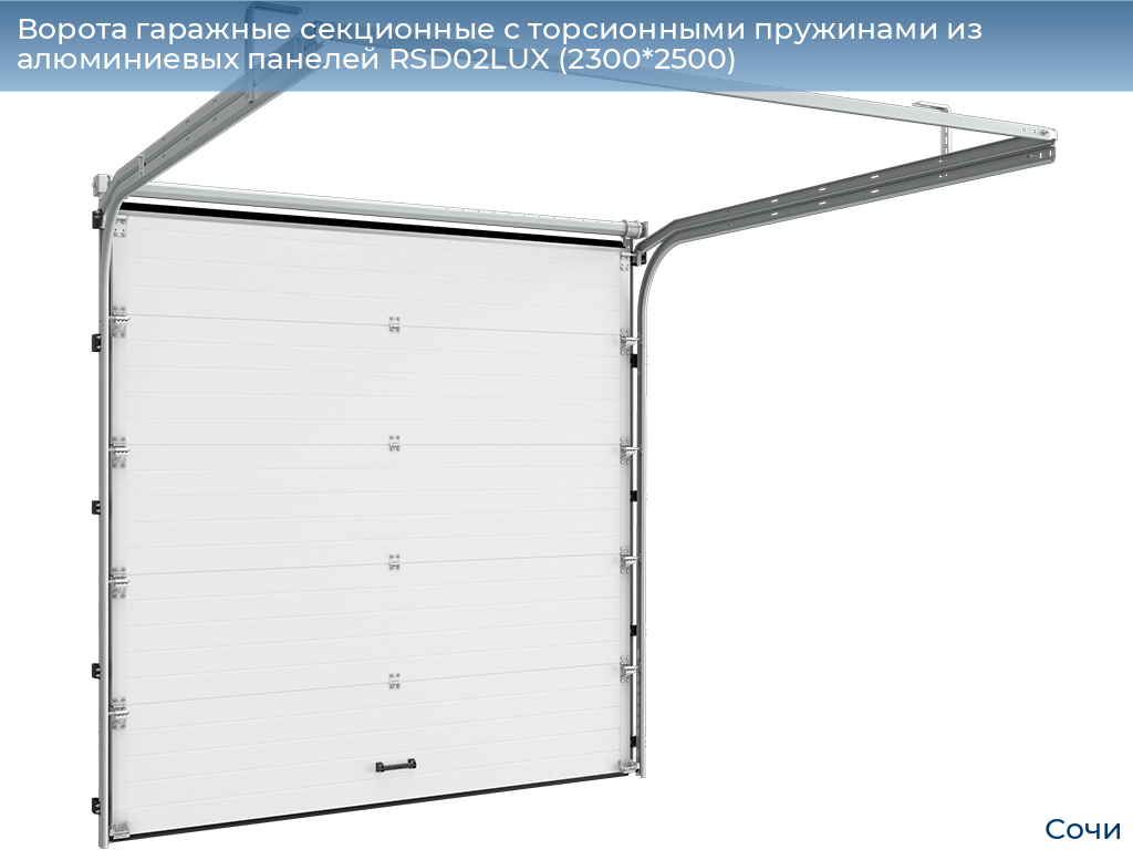 Ворота гаражные секционные с торсионными пружинами из алюминиевых панелей RSD02LUX (2300*2500), sochi.doorhan.ru