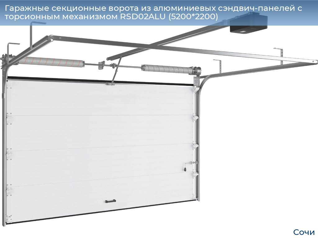 Гаражные секционные ворота из алюминиевых сэндвич-панелей с торсионным механизмом RSD02ALU (5200*2200), sochi.doorhan.ru