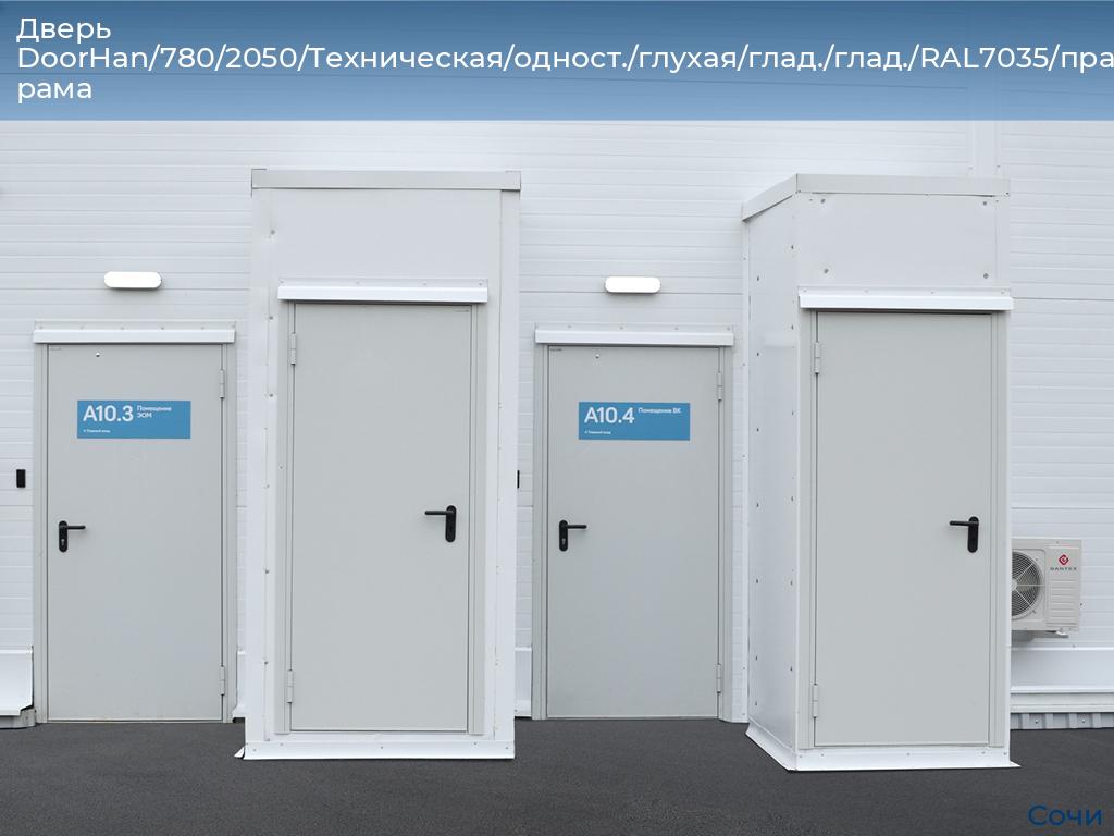 Дверь DoorHan/780/2050/Техническая/одност./глухая/глад./глад./RAL7035/прав./угл. рама, sochi.doorhan.ru