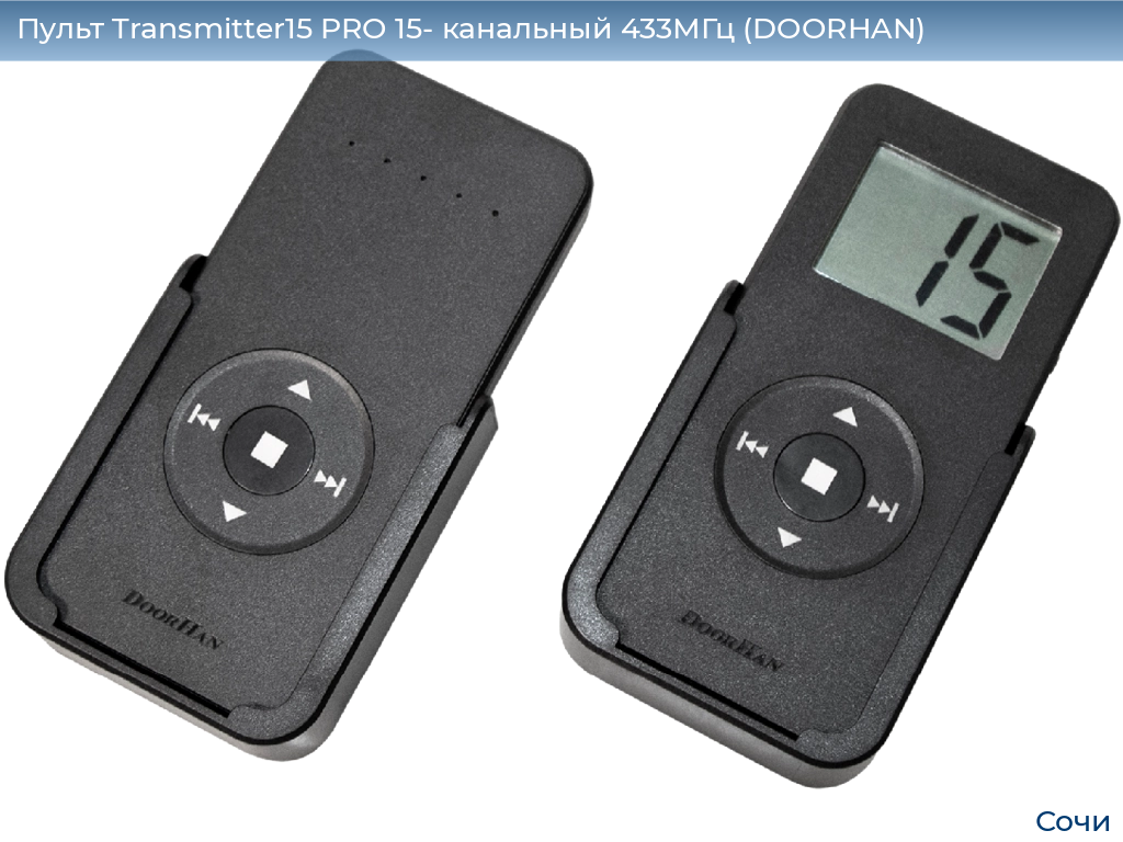 Пульт Transmitter15 PRO 15- канальный 433МГц (DOORHAN), sochi.doorhan.ru