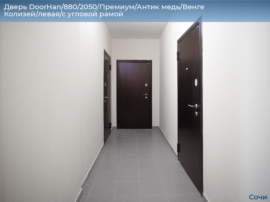 Дверь DoorHan/880/2050/Премиум/Антик медь/Венге Колизей/левая/с угловой рамой, sochi.doorhan.ru