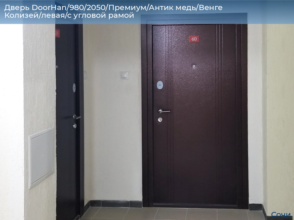 Дверь DoorHan/980/2050/Премиум/Антик медь/Венге Колизей/левая/с угловой рамой, sochi.doorhan.ru